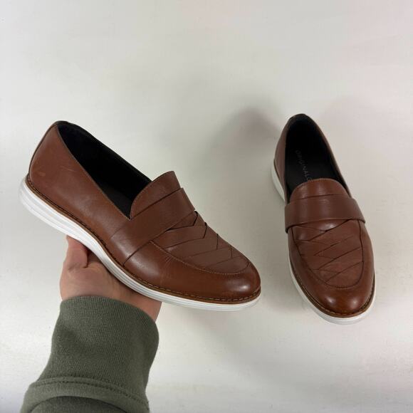 Cole Haan Grand OS Oxford Shoe Women's 7 Brown Leather Slip-On Low Top W15302 - Picture 1 of 10